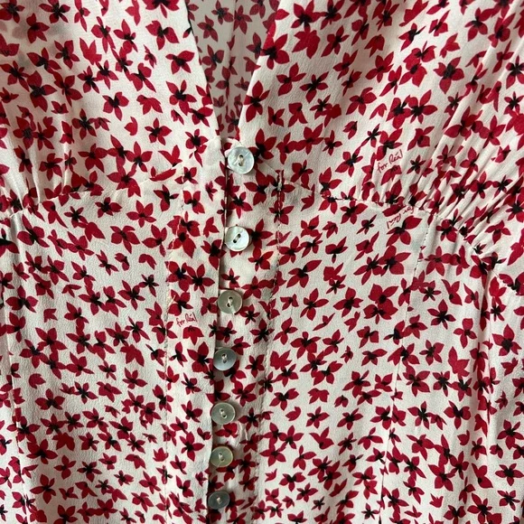 Red Floral Silk Dress by Realisation - Picture 2 of 8